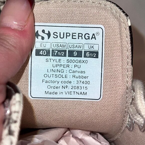 Superga‎ 2790 Synthsnake Platform Sneaker, Women's Size 9 M, Taupe MSRP $99 - Picture 10 of 10